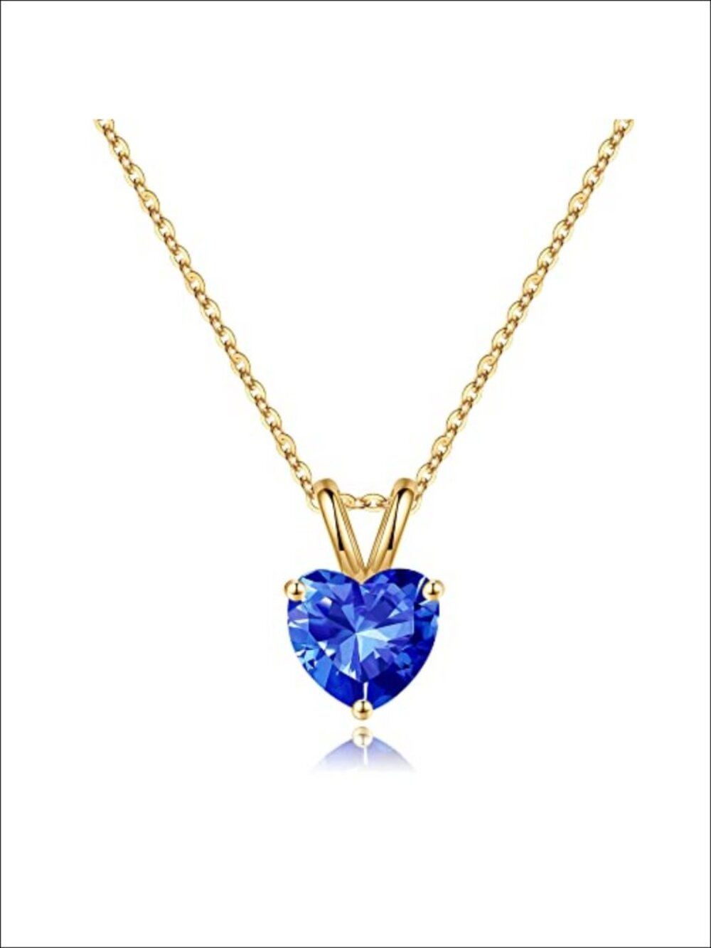 925 Sterling Silver Heart Birthstone Necklace Women Dainty Gift